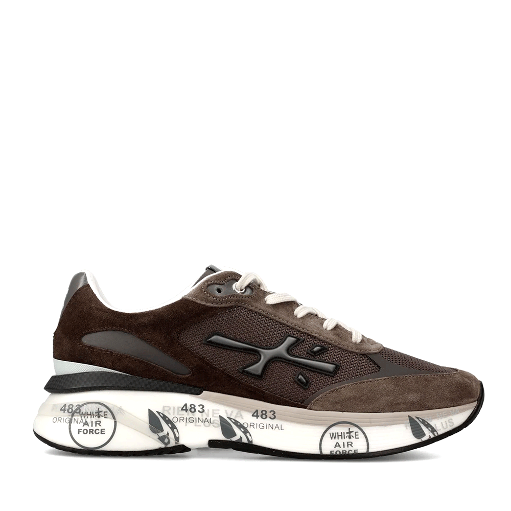 Adidasi barbati Premiata Moe Run maro din piele intoarsa si textil 1690BP6446M