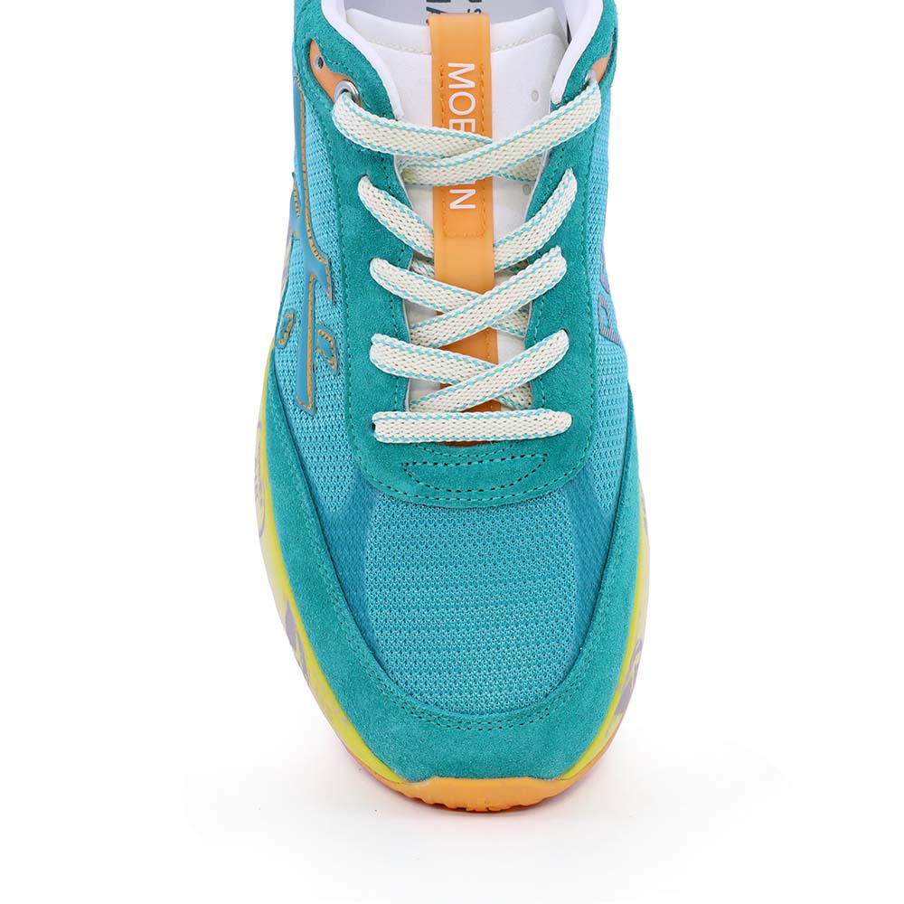 Sneakers bărbați Premiata Moerun turcoaz din piele întoarsă și textil 1699BP7302VTU
