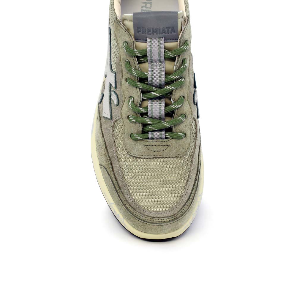 Sneakers bărbați Premiata Nous verzi din textil și piele 1691BP8062V