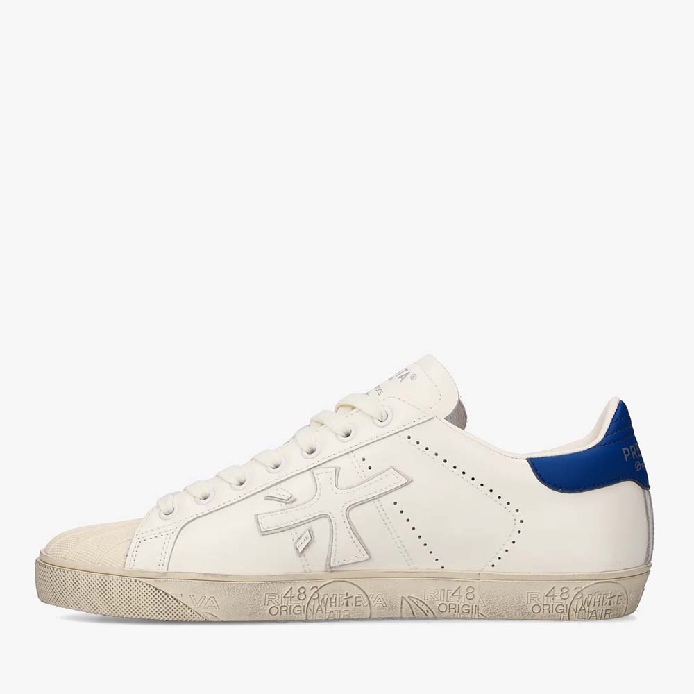 Sneakers bărbați Premiata Steven albi din piele și sintetic 1691BP8046A
