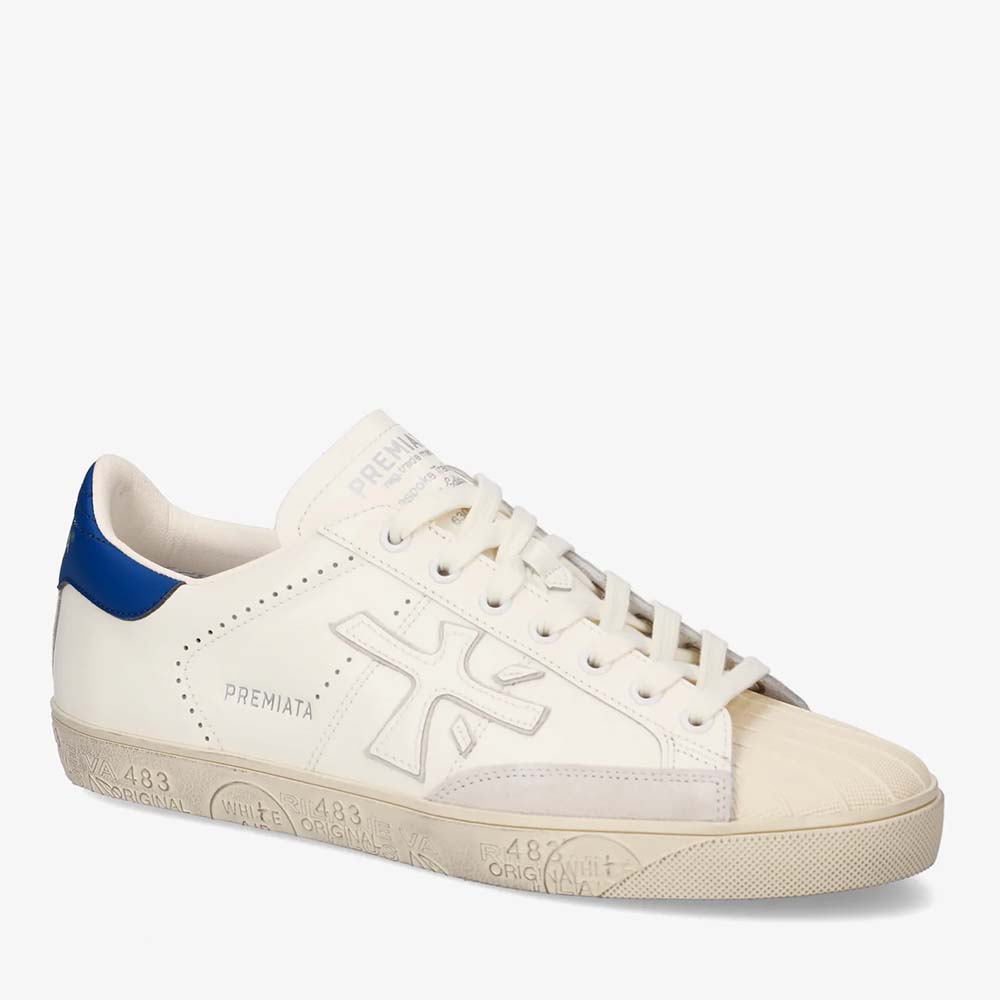 Sneakers bărbați Premiata Steven albi din piele și sintetic 1691BP8046A - imagine 2