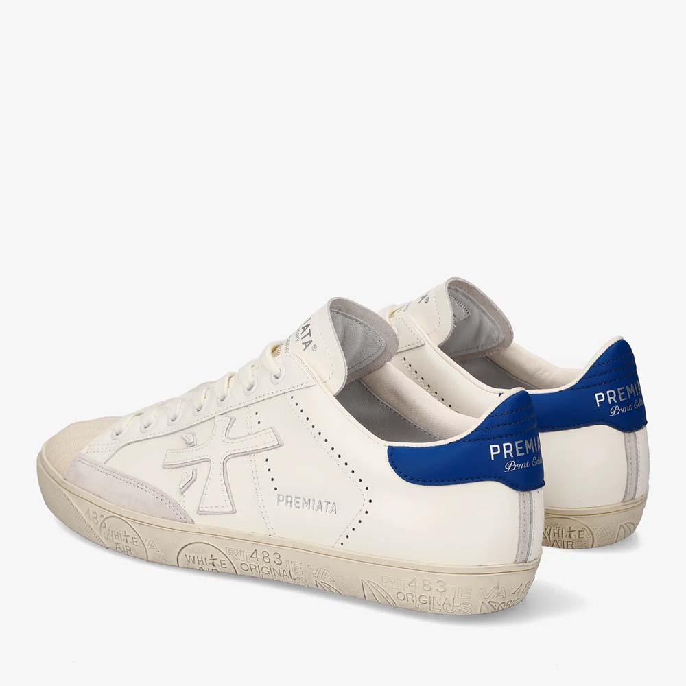 Sneakers bărbați Premiata Steven albi din piele și sintetic 1691BP8046A