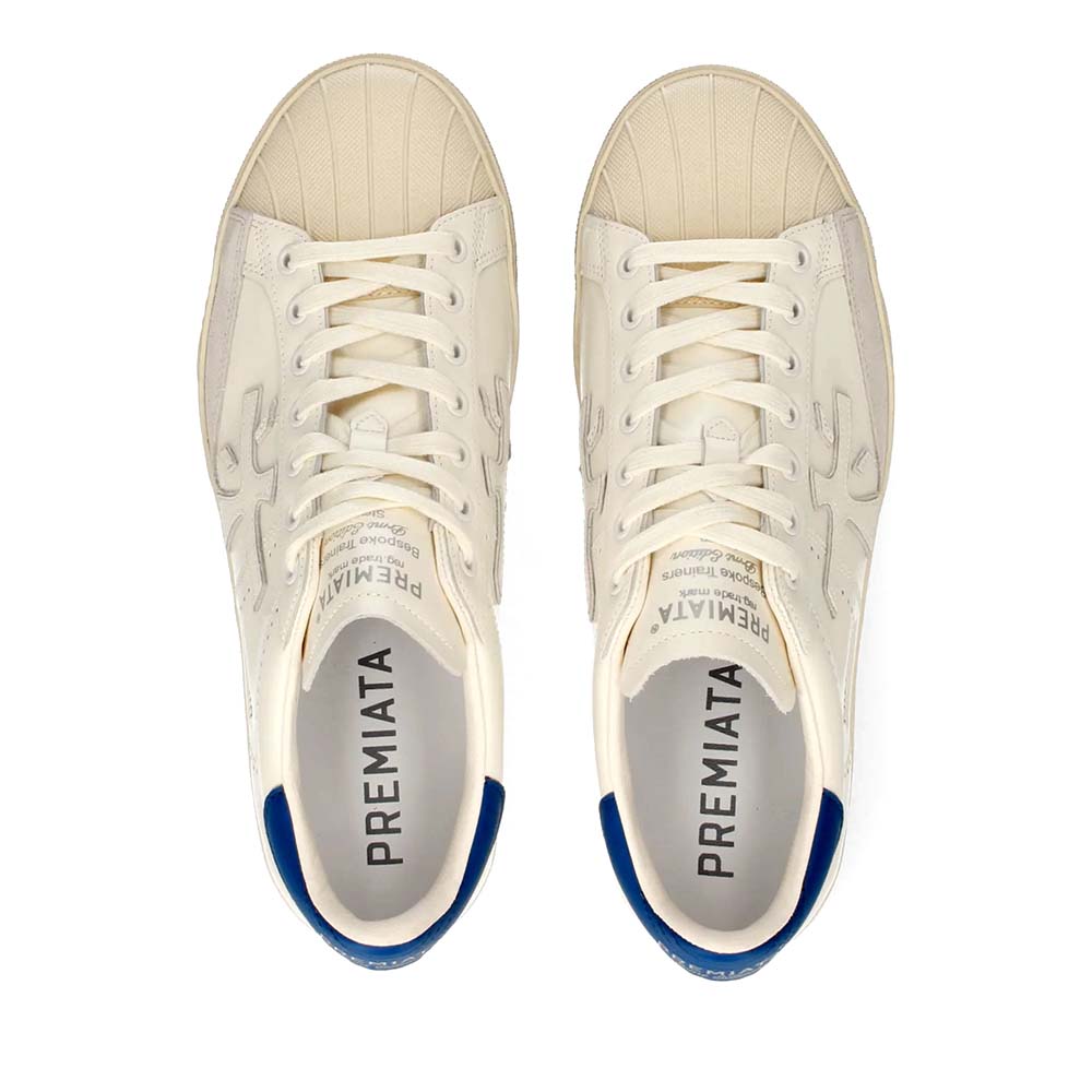 Sneakers bărbați Premiata Steven albi din piele și sintetic 1691BP8046A