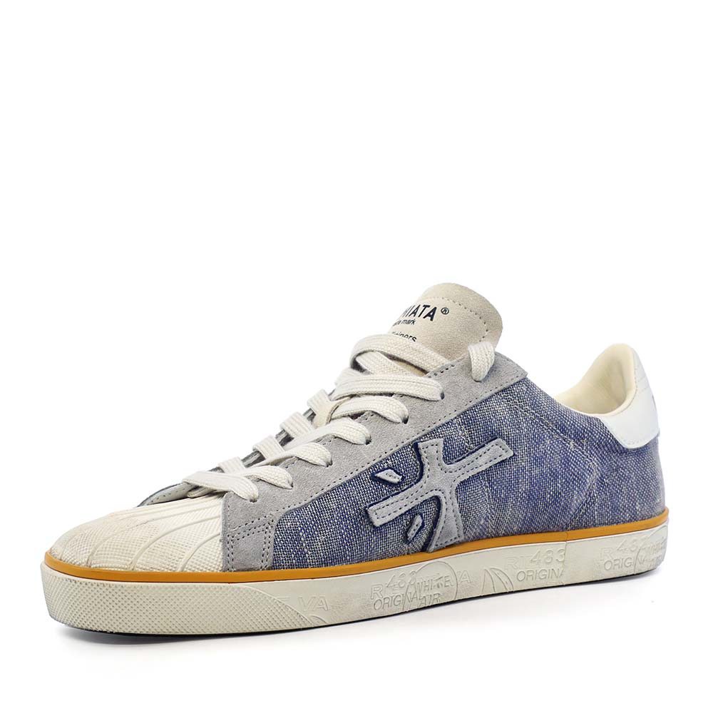 Sneakers bărbați Premiata Steven gri din textil și piele 1691BP8050GR