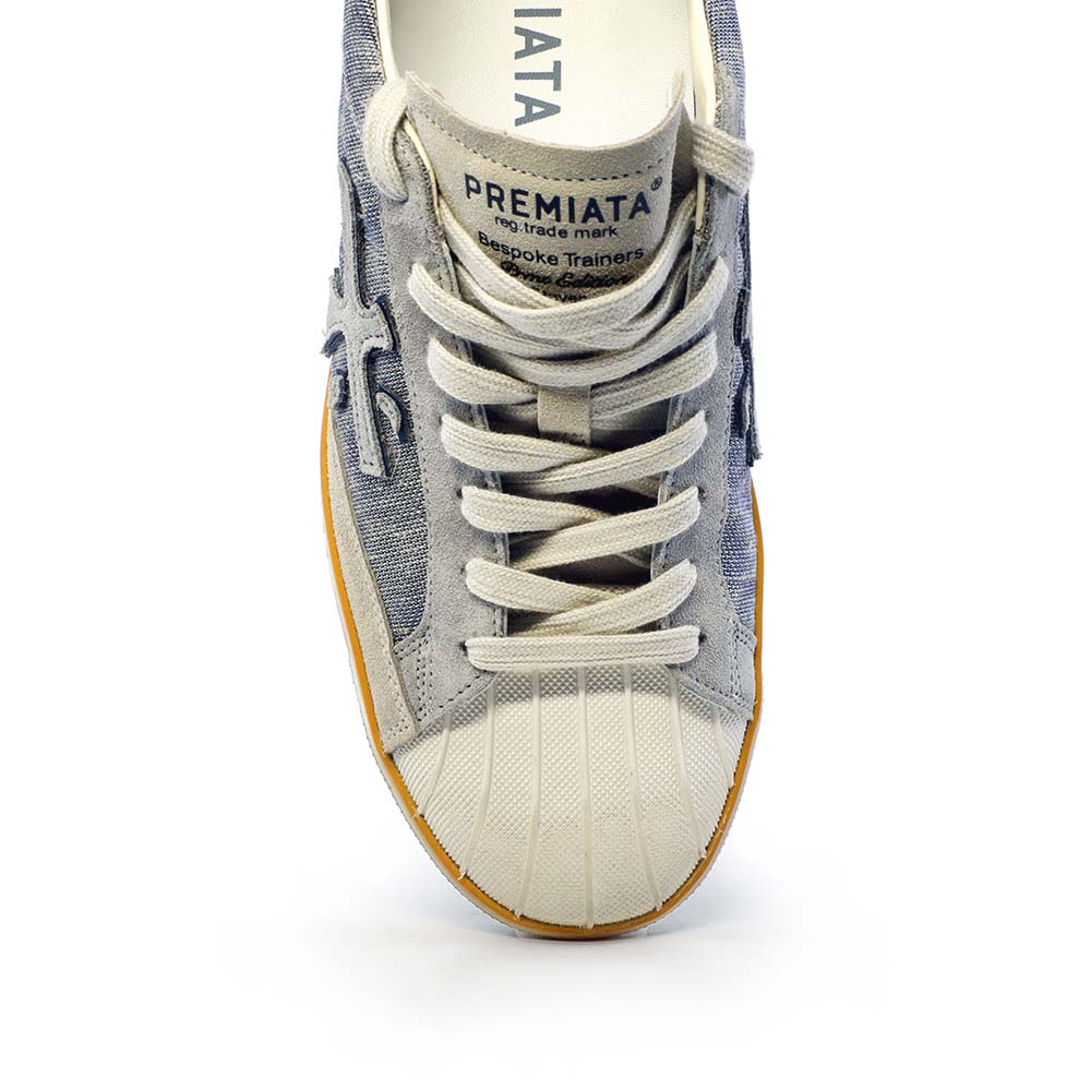 Sneakers bărbați Premiata Steven gri din textil și piele 1691BP8050GR