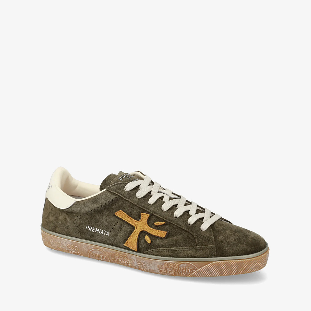 Sneakers bărbați Premiata Steven kaki din piele întoarsă 1692BP7627VKA