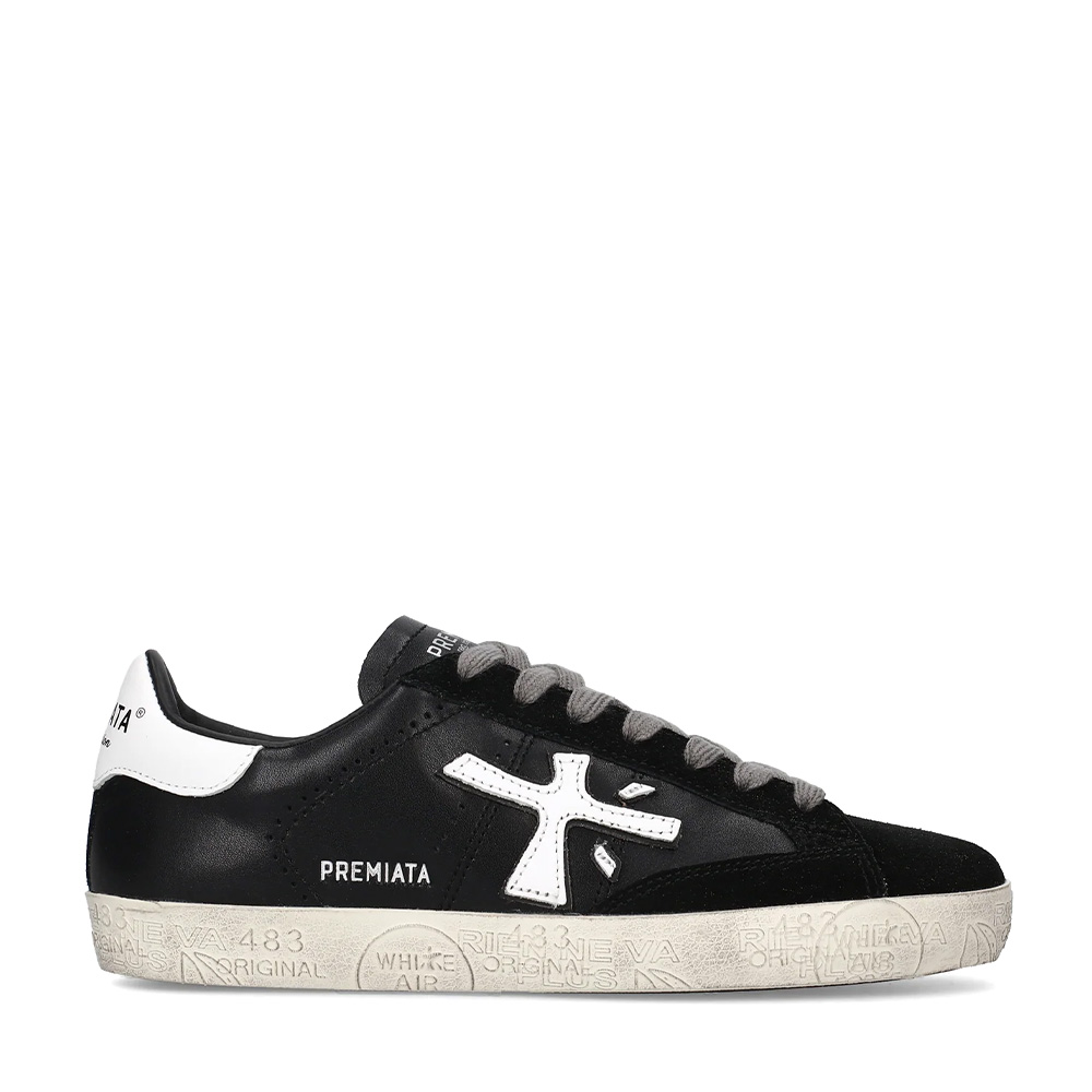 Adidasi barbati Premiata Steven negri din piele intoarsa 1692bp5439n