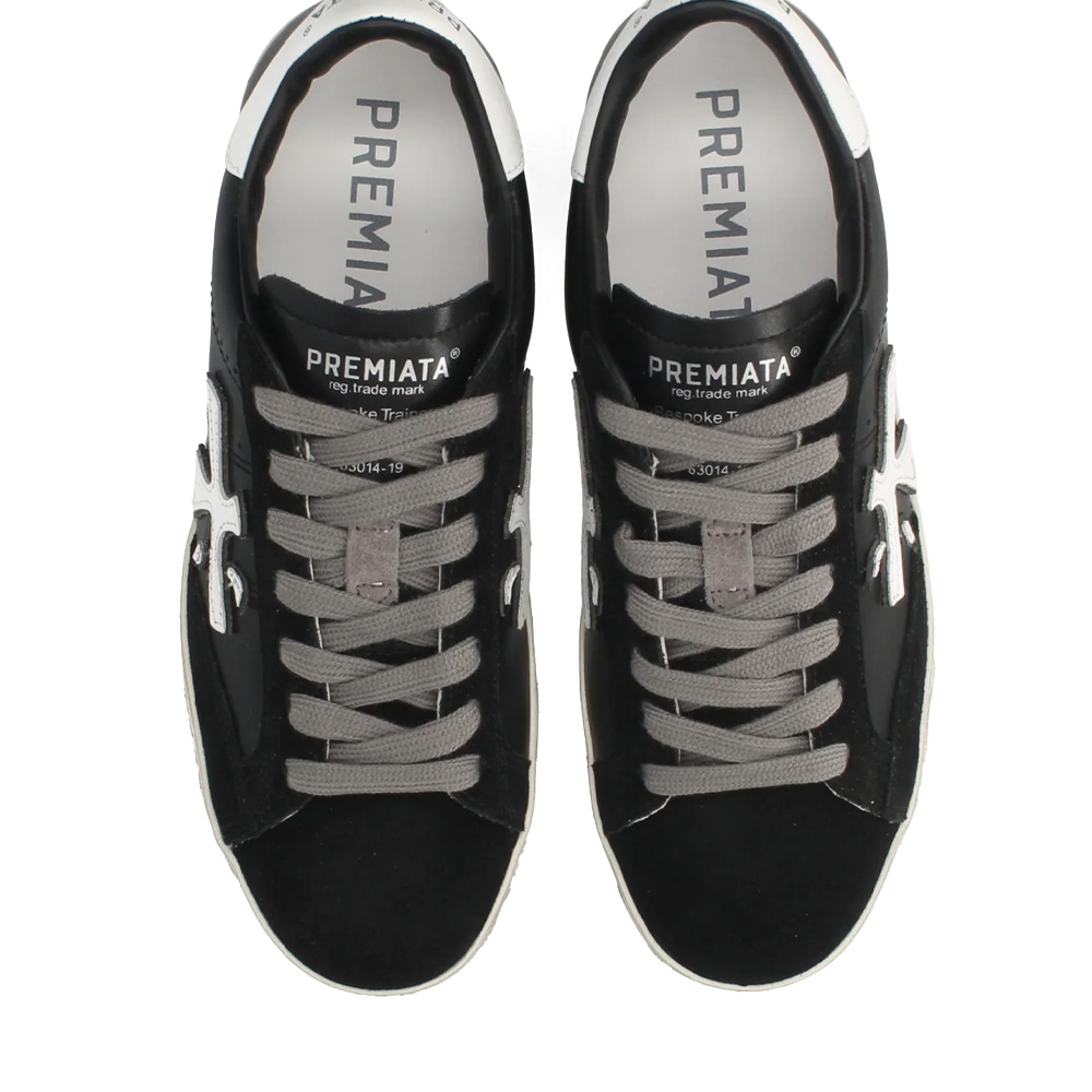 Sneakers bărbați Premiata Steven negri din piele întoarsă 1692bp5439n