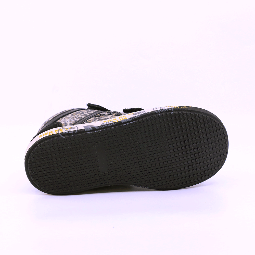 Sneakers high top fete Premiata BabyWally din piele întoarsă cu animal print 1712FG2509LEO