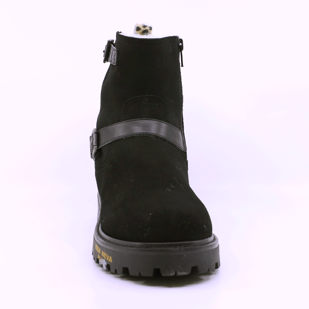 Ghete fete Premiata HiUrban  negre din piele  întoarsă 1712FG9572VN