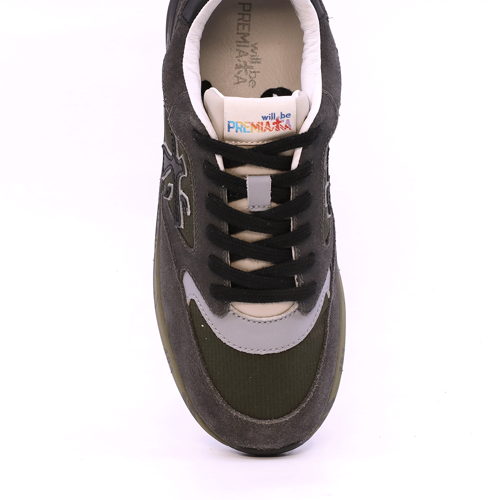 Sneakers băieți Premiata Demi kaki din piele și textil 1712MP9461KA