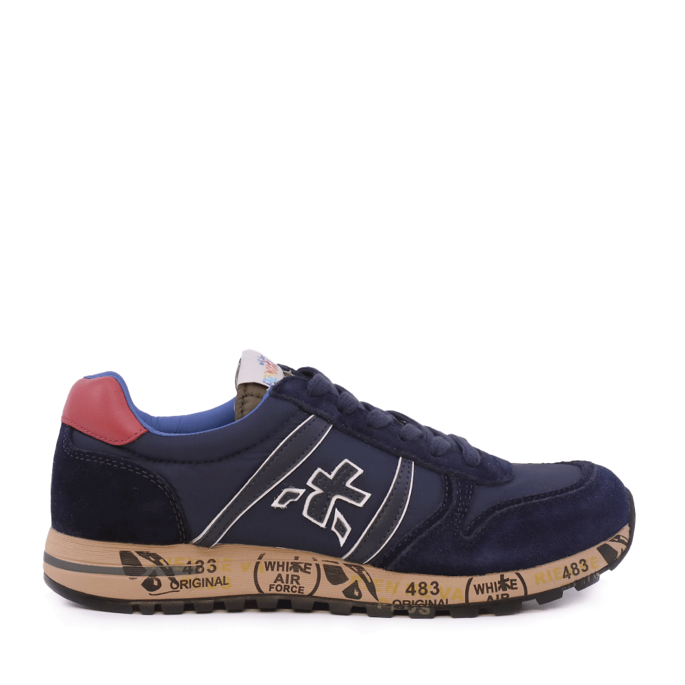 Sneakers băieți Premiata Sky bleumarin din piele și textil 1712MP9363BL