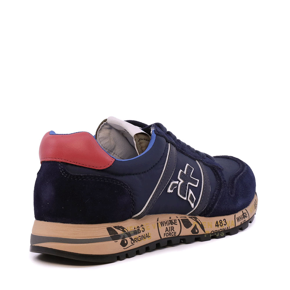 Sneakers băieți Premiata Sky bleumarin din piele și textil 1712MP9363BL