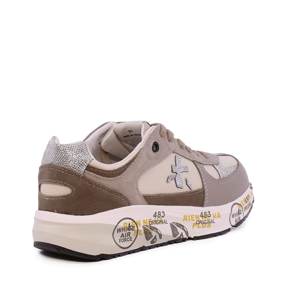 Sneakers fete Premiata Diva taupe din piele 1712FP8557TA