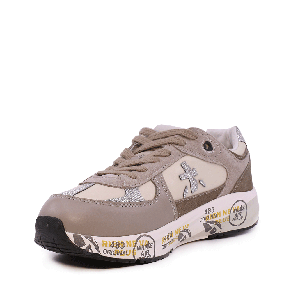 Sneakers fete Premiata Diva taupe din piele 1712FP8557TA