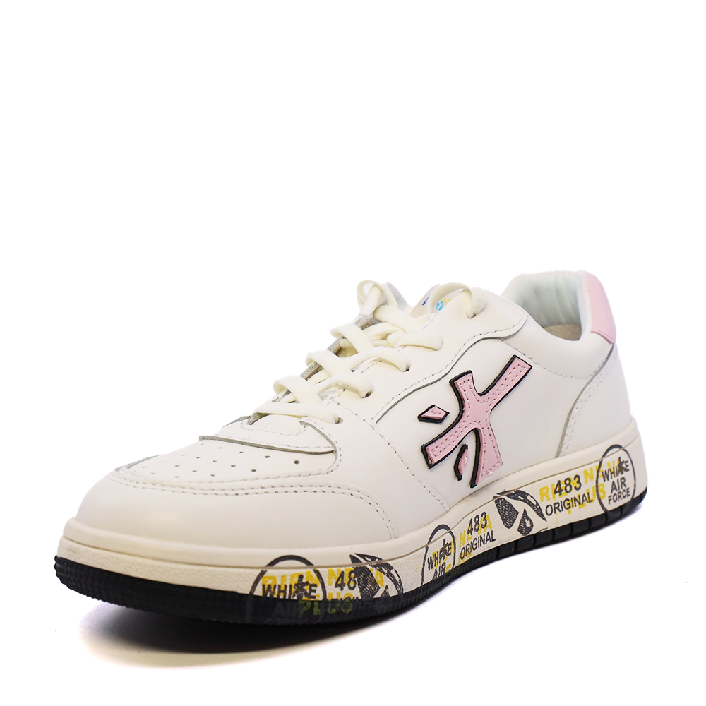 Sneakers fete Premiata Marc albi din piele 1711FP9466A