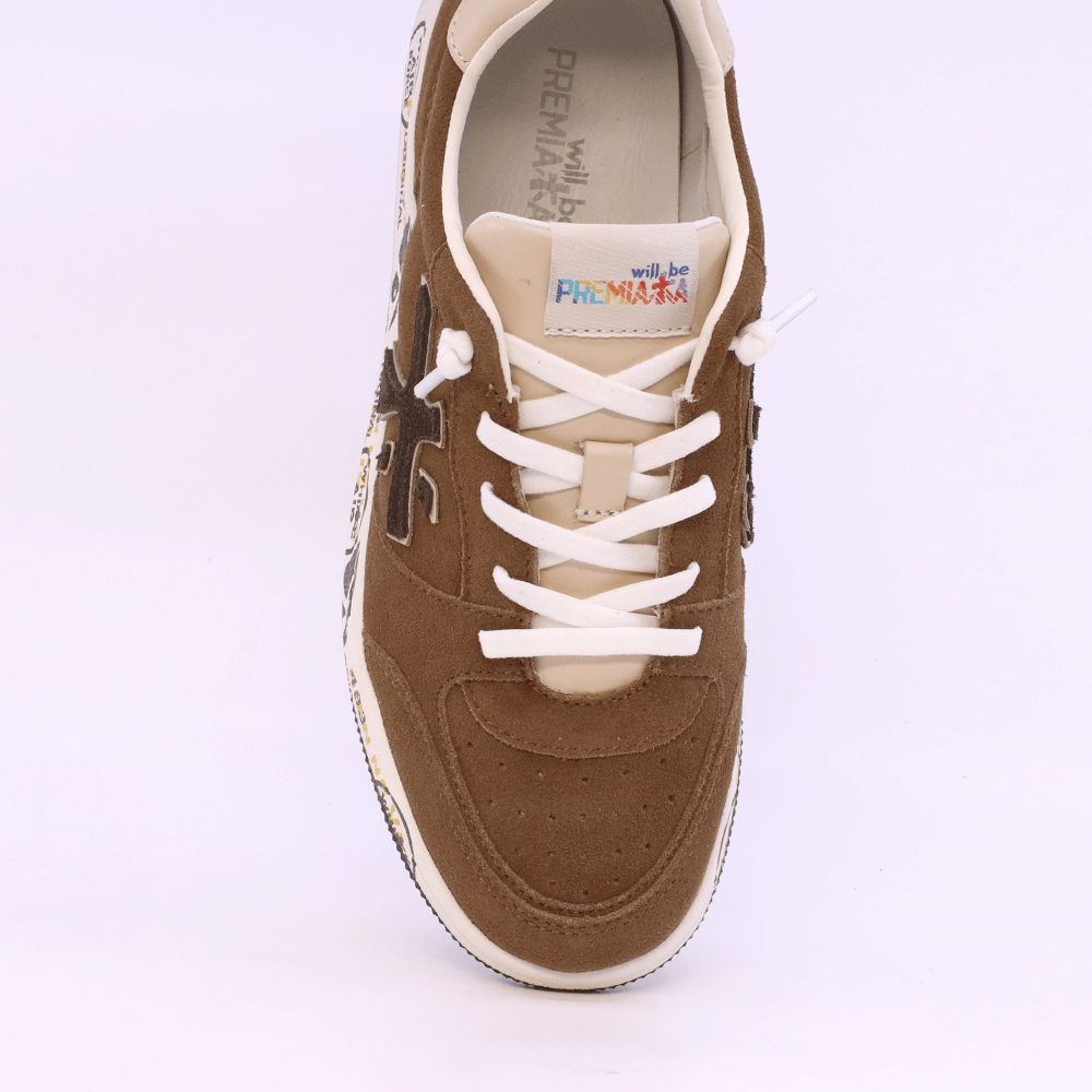 Sneakers fete Premiata Marc cognac din piele întoarsă 1712FP9559VCO