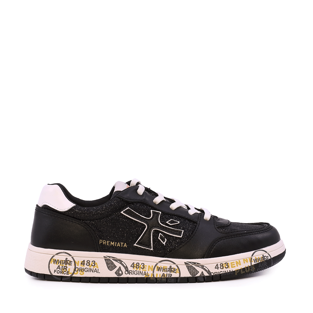 Sneakers fete Premiata Marc negri din piele  1712FP9467GLN