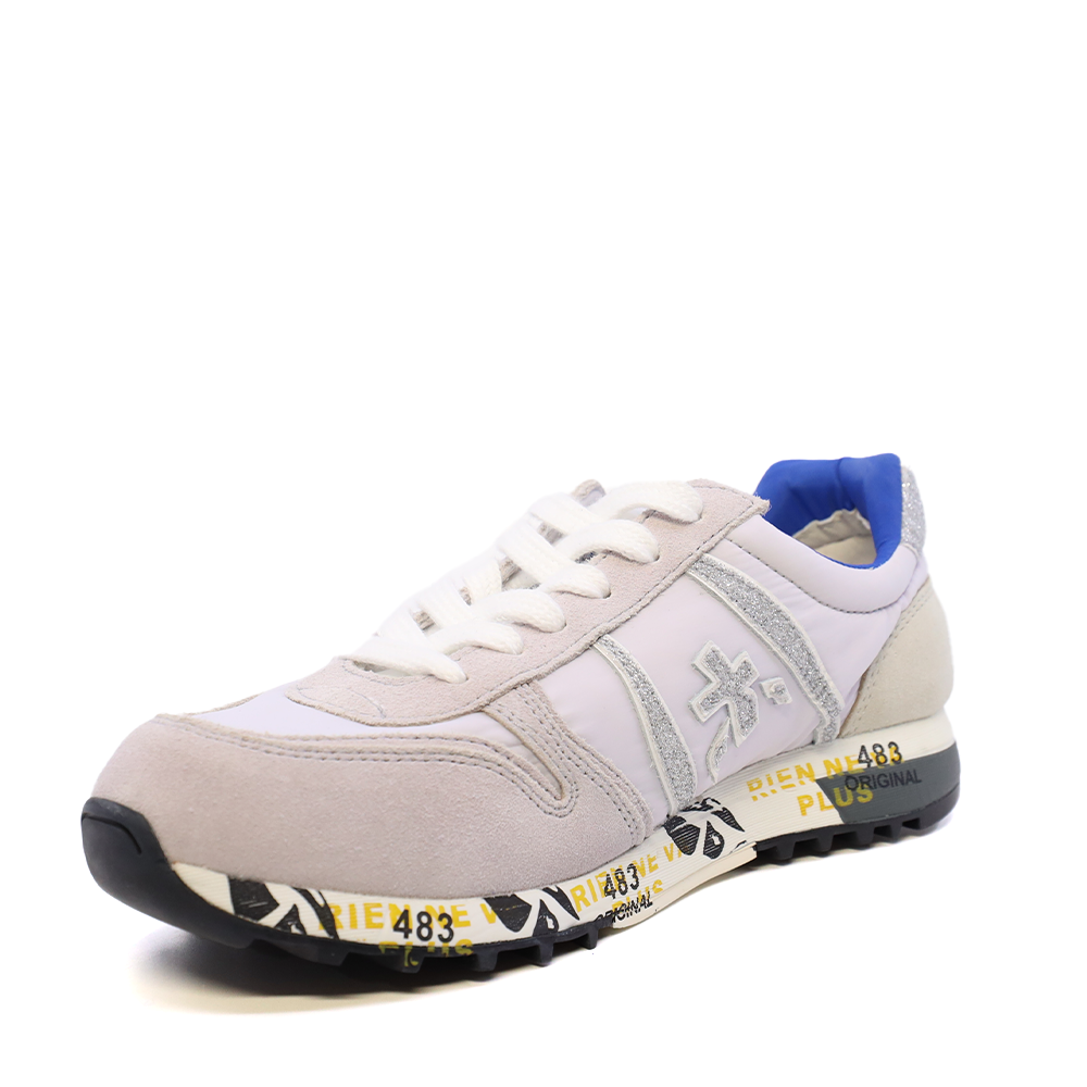 Sneakers fete Premiata Sky albi din piele și textil 1711FP9351A