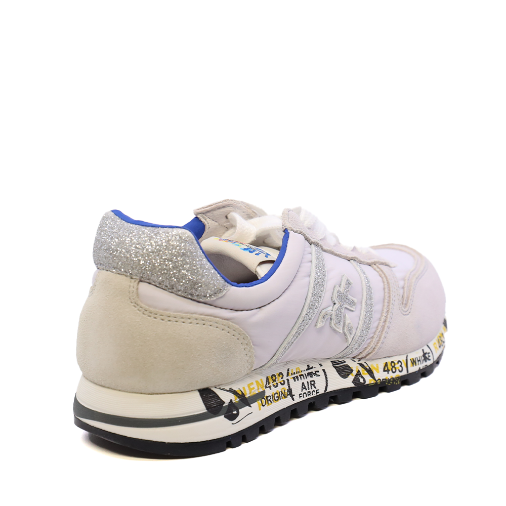 Sneakers fete Premiata Sky albi din piele și textil 1711FP9351A
