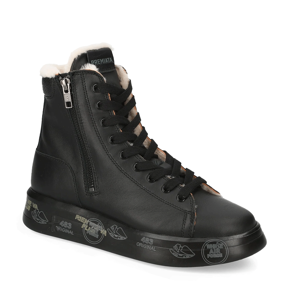Sneakers high top Premiata Edith negre din piele 1690DG7069N - 1 | YEO