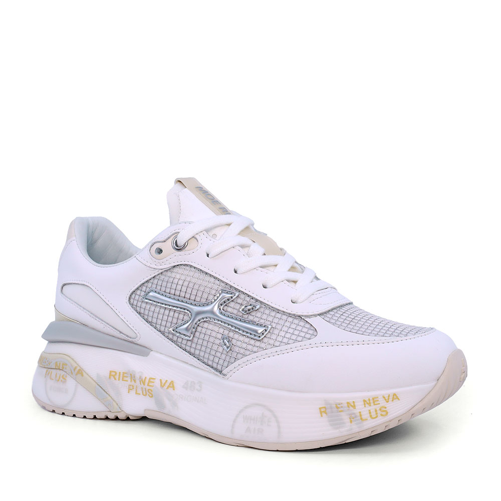 Sneakers femei Premiata Moerun-D albi din piele și textil 1697DP6809A