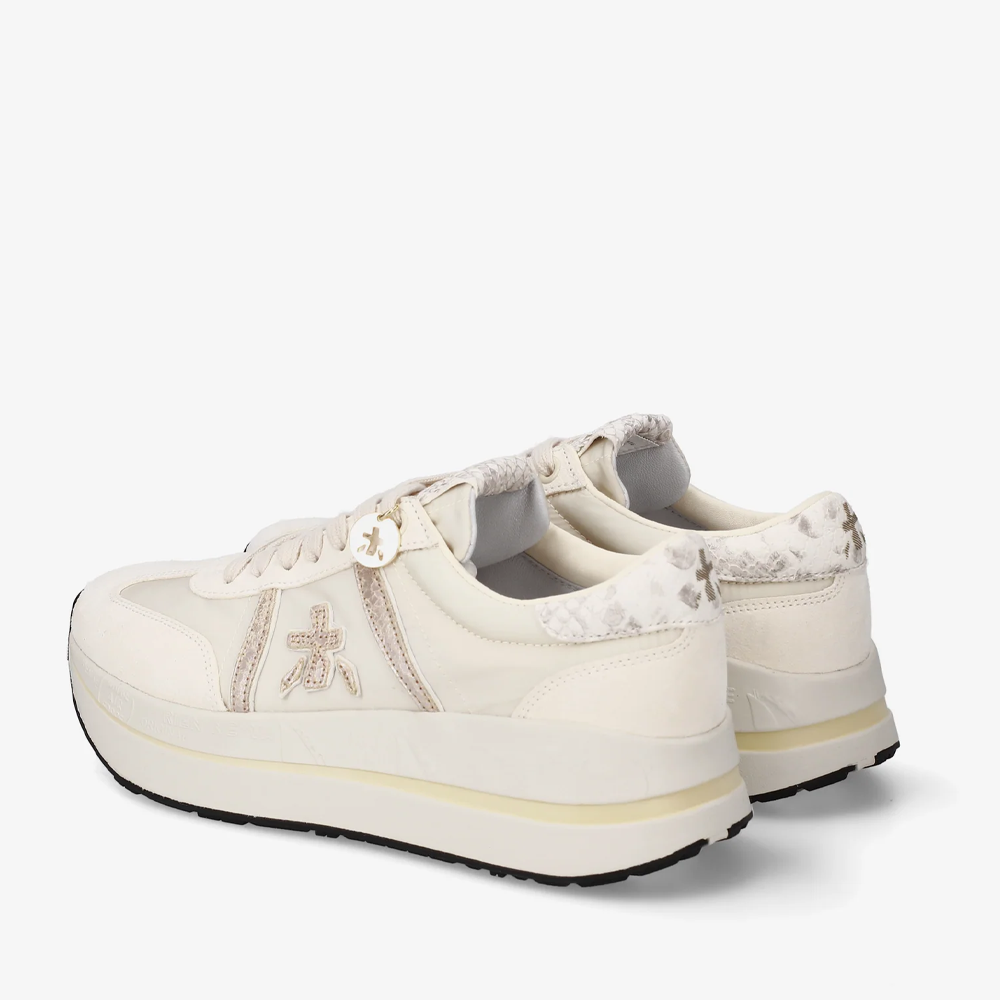Sneakers femei Premiata Bethcoin bej din piele și textil 1691DP8145BE