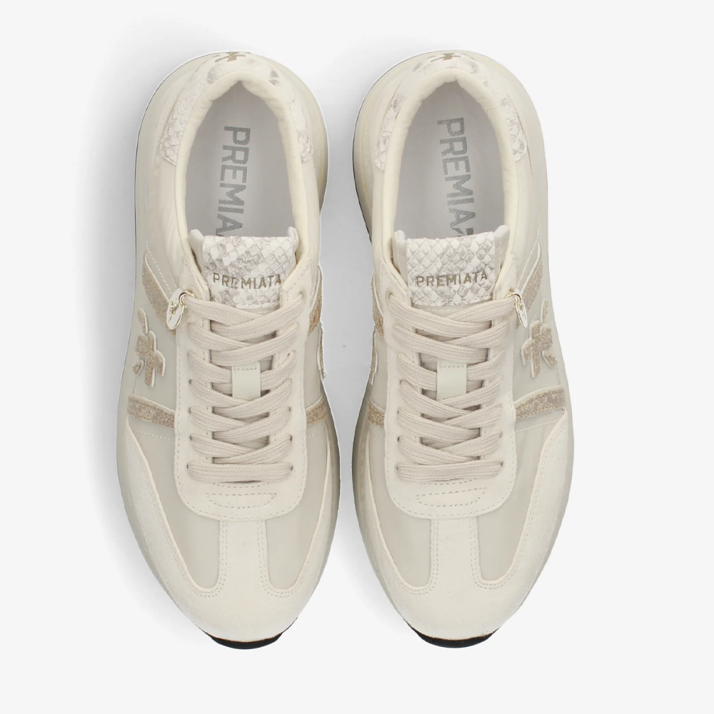 Sneakers femei Premiata Bethcoin bej din piele și textil 1691DP8145BE