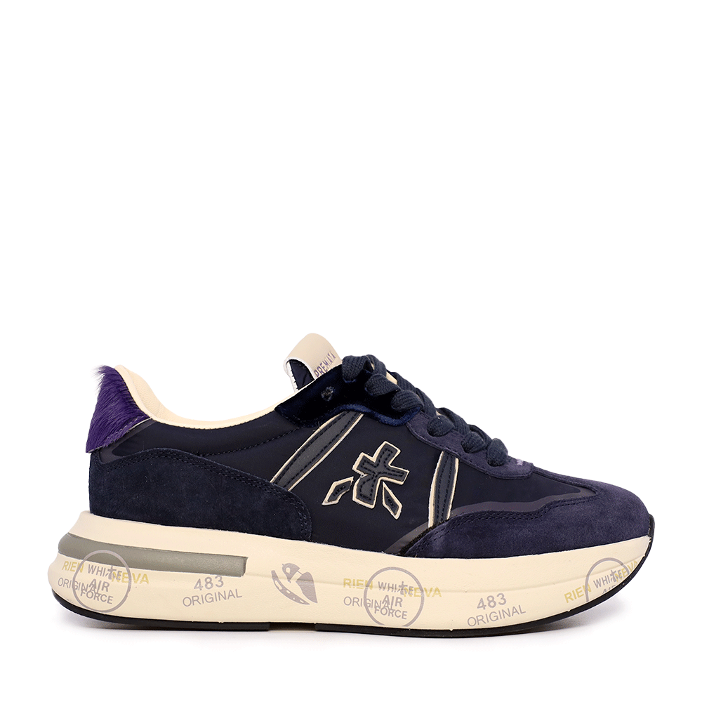 Sneakers femei Premiata Cassie bleumarin din piele 1690DP7680BL