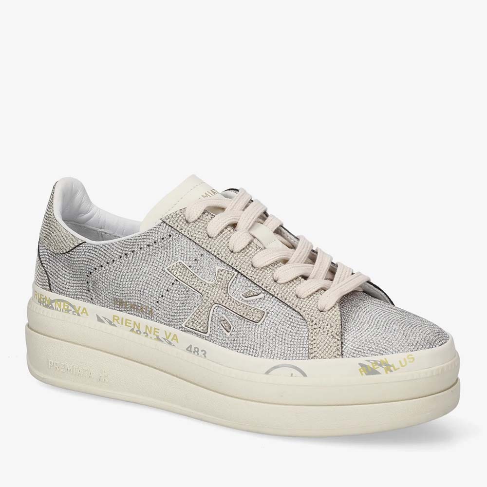 Sneakers femei Premiata Claudia argintii cu ștrasuri 1691DP8132AG - imagine 2