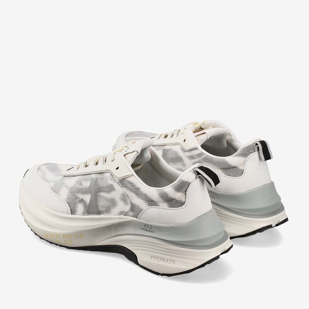 Sneakers femei Premiata Hill albi din piele și textil 1691DP7507A