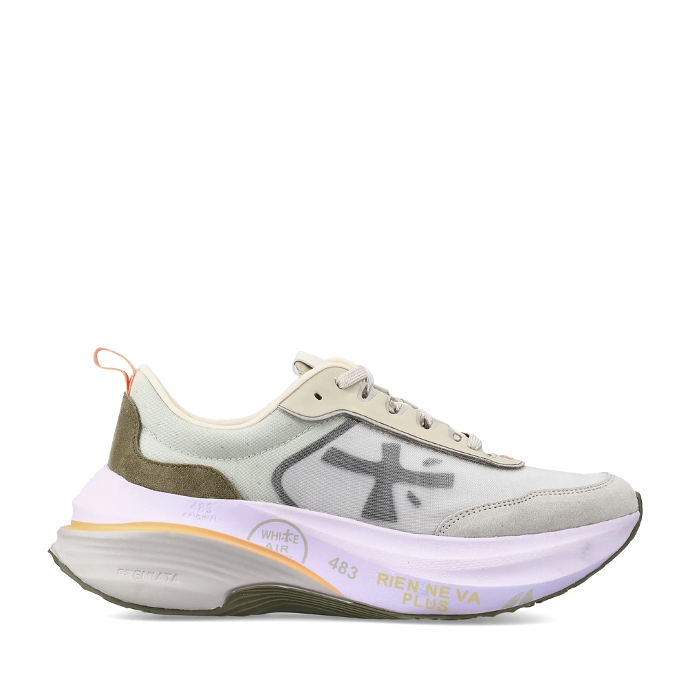 Sneakers femei Premiata Hill gri din piele și textil 1691DP7857GR