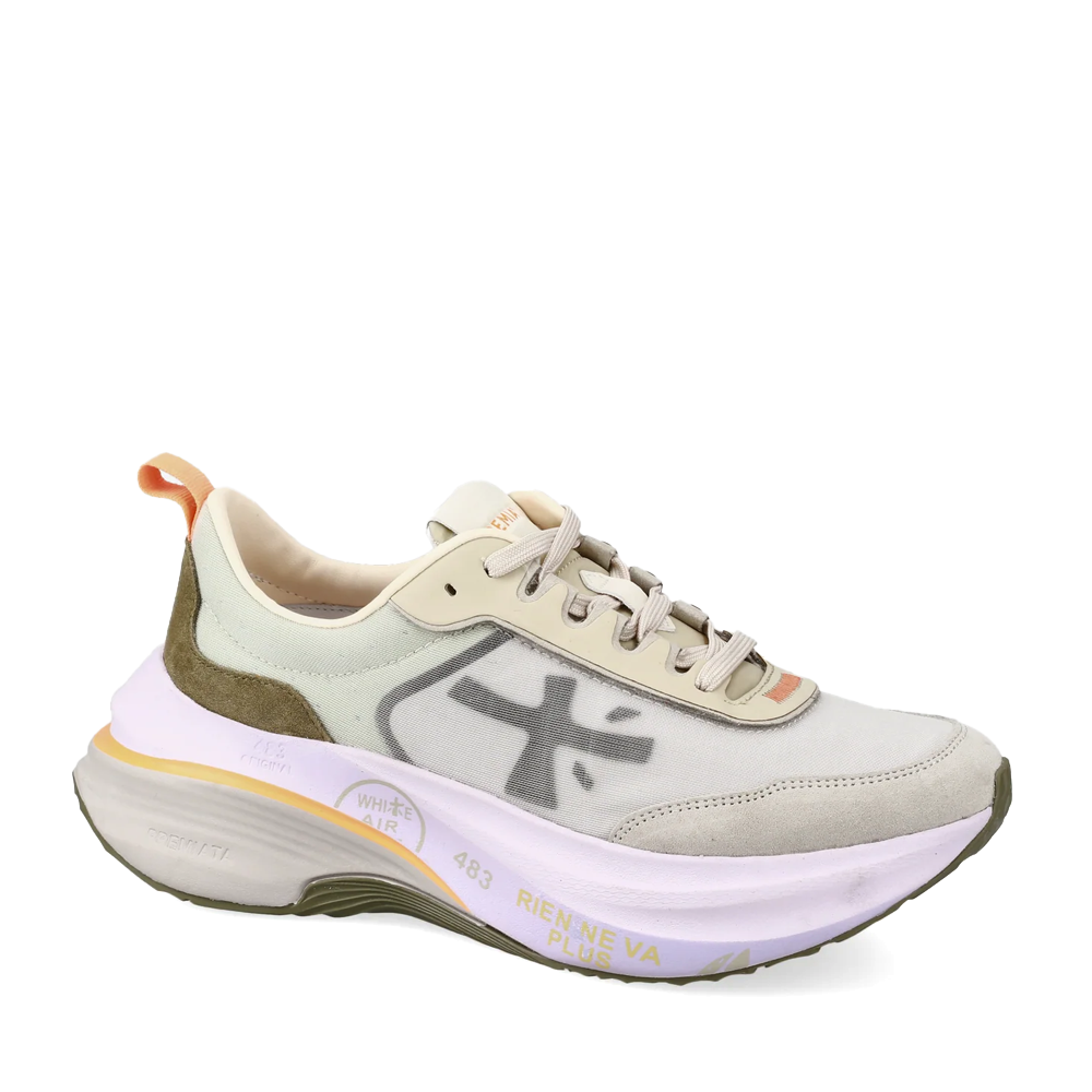 Sneakers femei Premiata Hill gri din piele și textil 1691DP7857GR - imagine 2