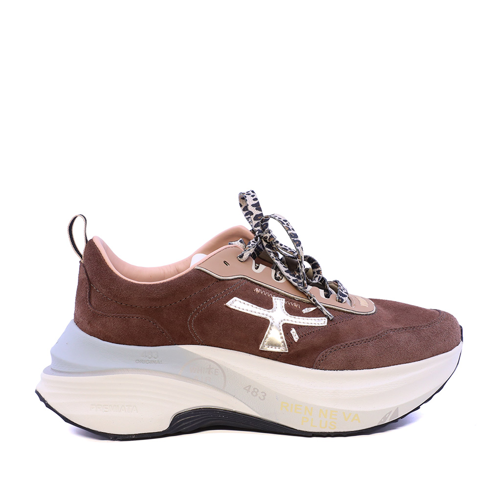 Adidasi femei Premiata Hill maro din piele intoarsa 1692DP8527M
