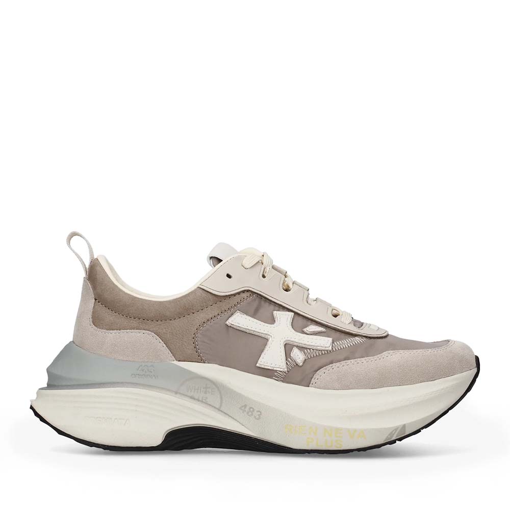 Sneakers femei Premiata Hill taupe din piele întoarsă și textil 1692DP8710TA