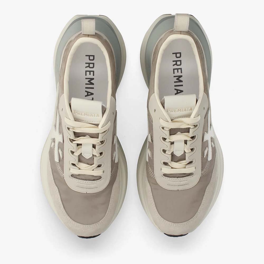 Sneakers femei Premiata Hill taupe din piele întoarsă și textil 1692DP8710TA