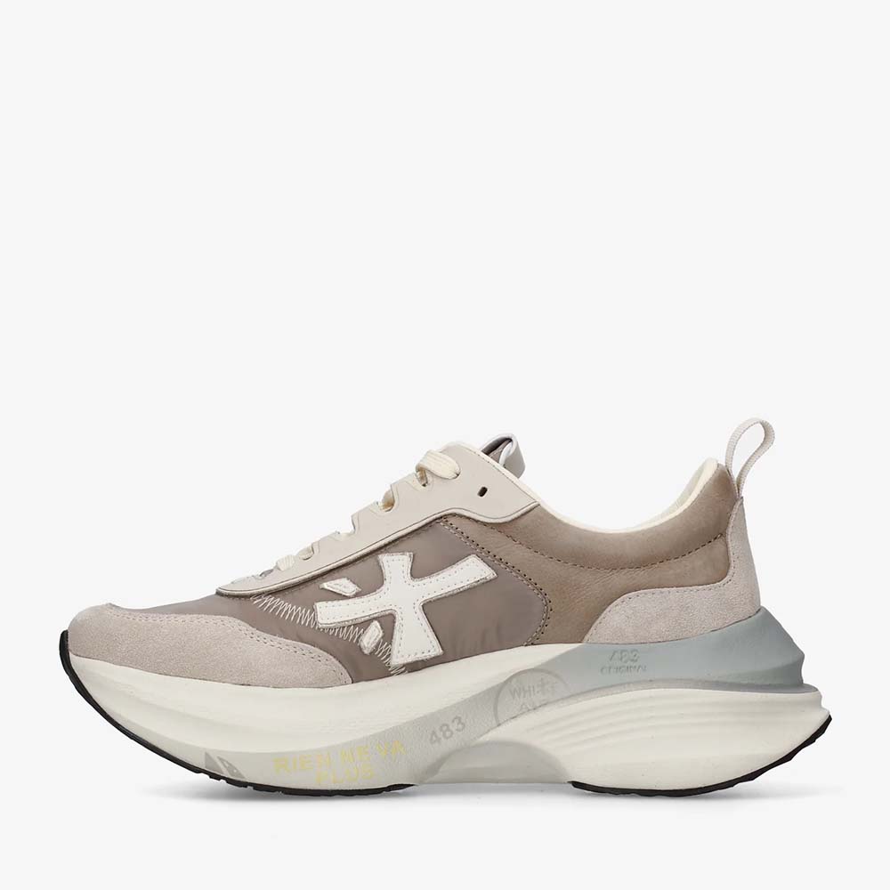 Sneakers femei Premiata Hill taupe din piele întoarsă și textil 1692DP8710TA