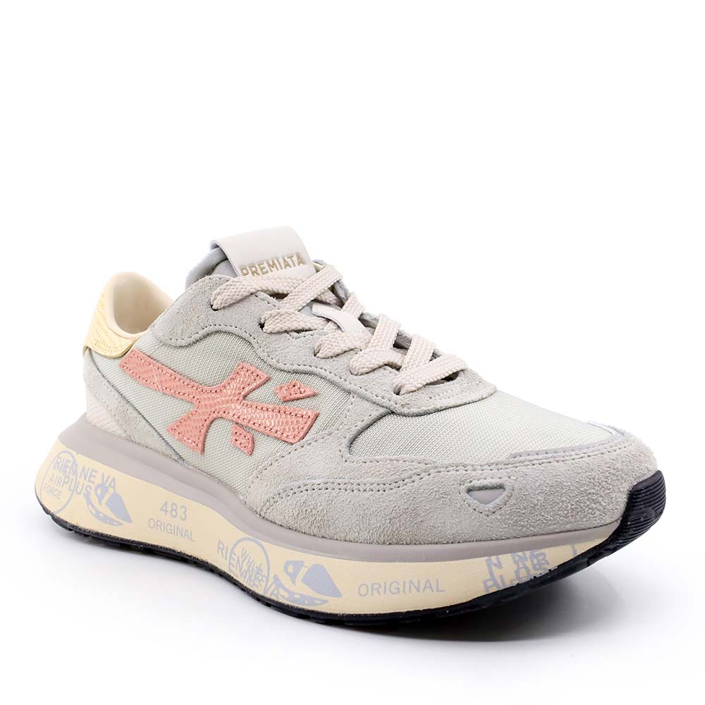 Sneakers femei Premiata Lauryn gri din piele și textil 1691DP8184GR - imagine 2