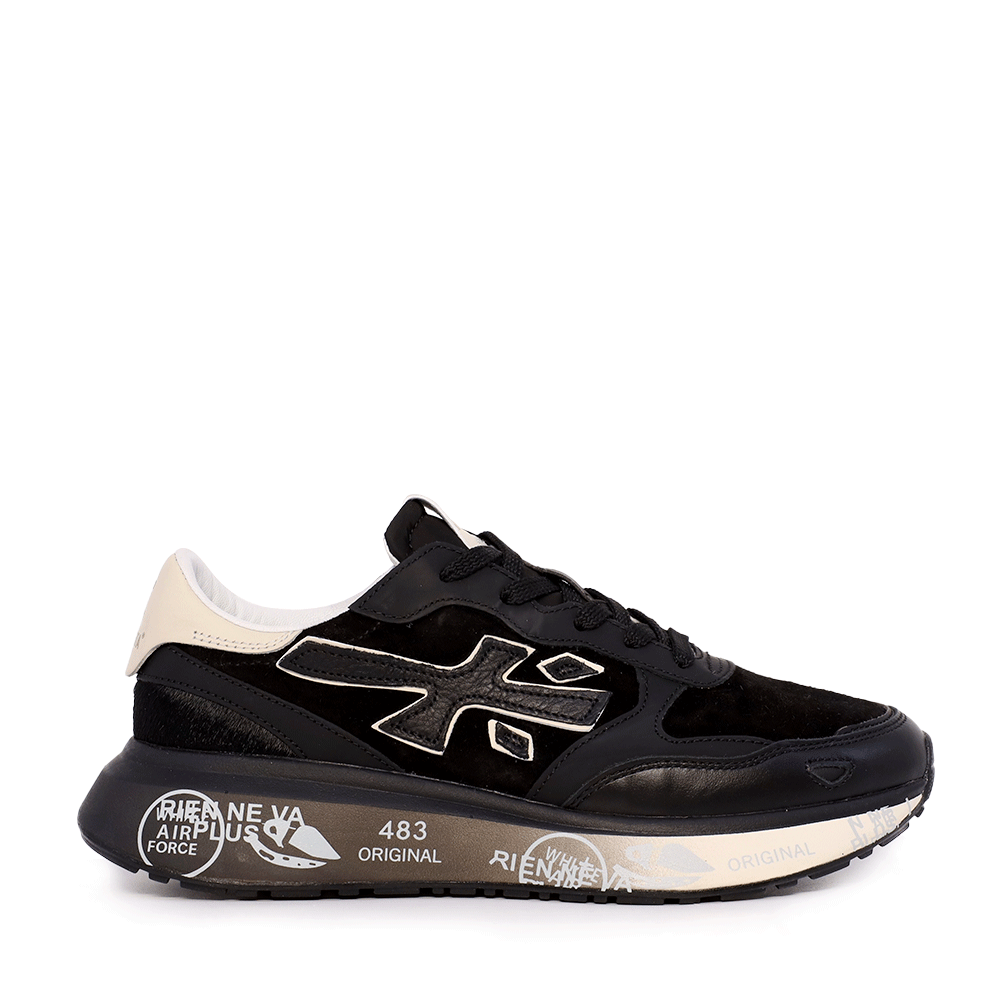 Sneakers femei Premiata Lauryn negri din piele 1690DP7803N