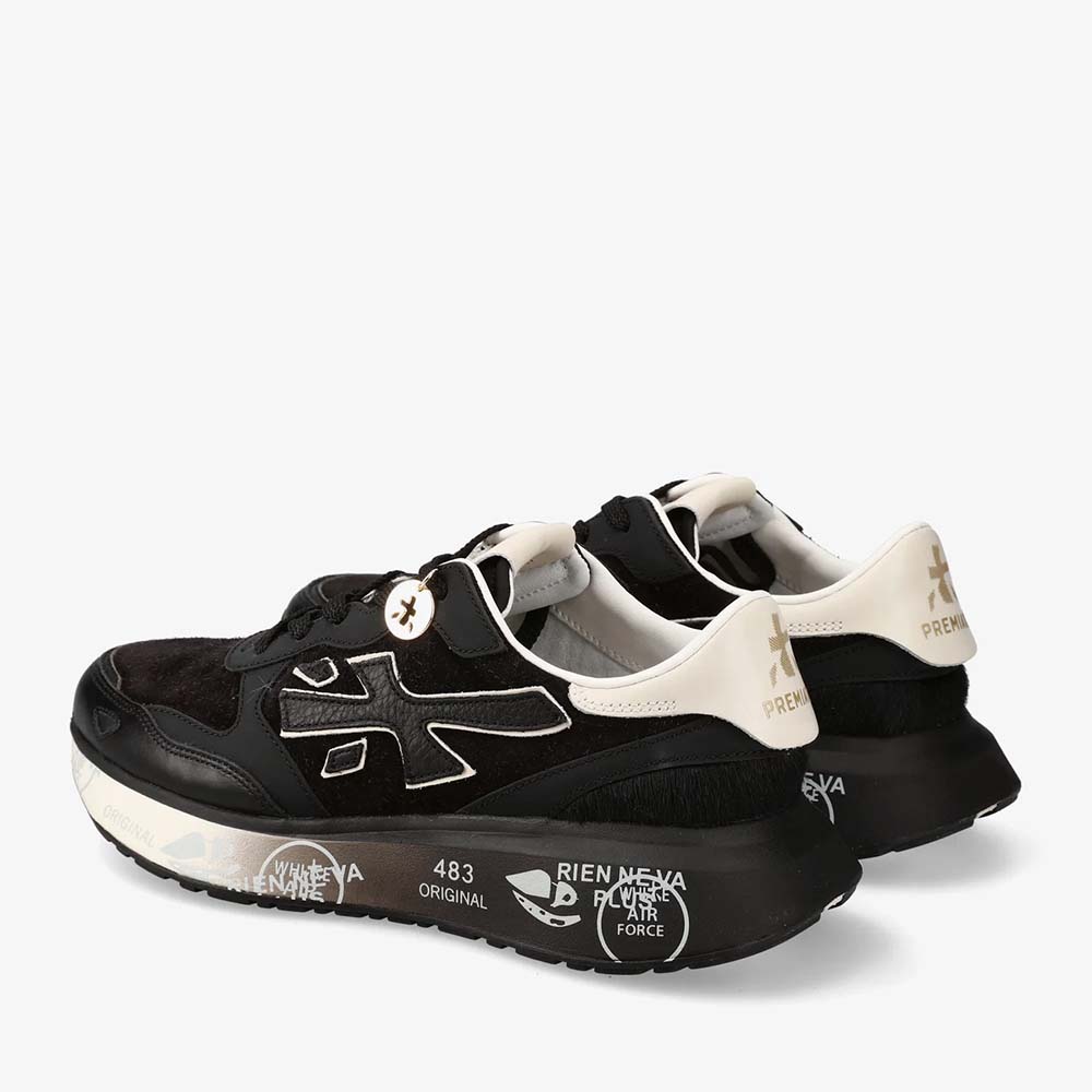 Sneakers femei Premiata Lauryn negri din piele 1692DP7803VN