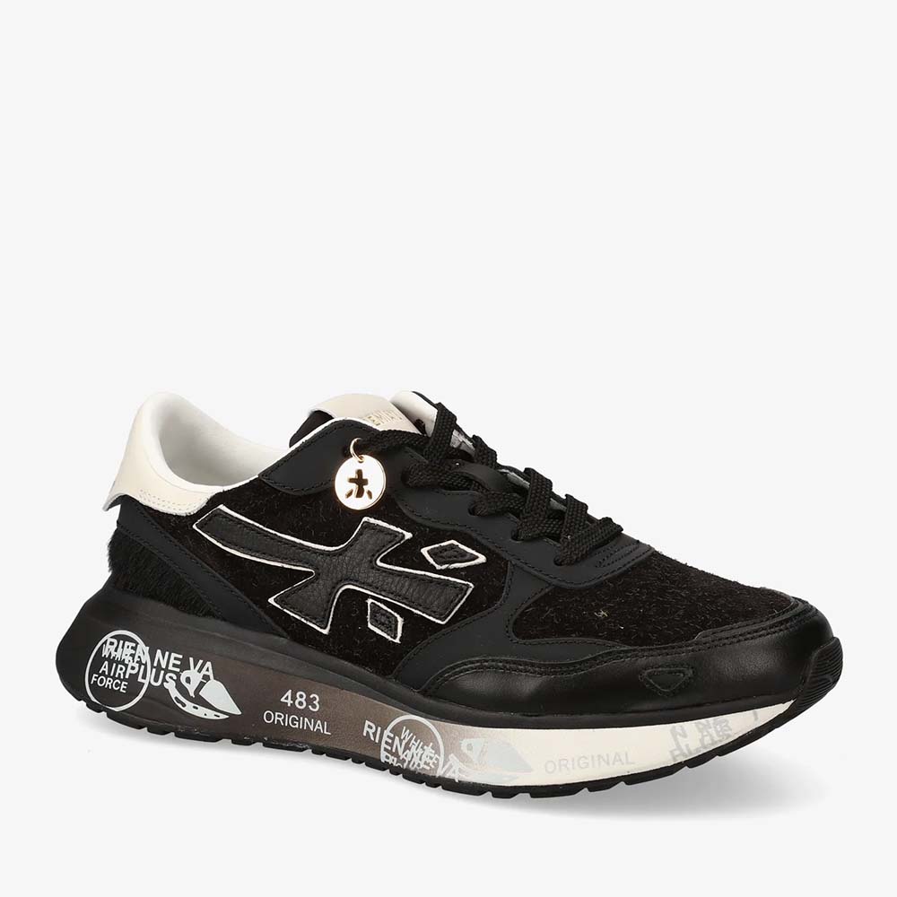 Sneakers femei Premiata Lauryn negri din piele 1692DP7803VN — imaginea 2