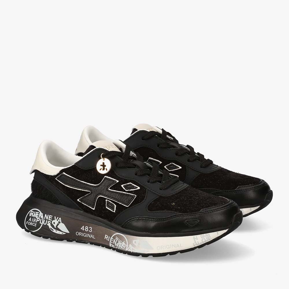 Sneakers femei Premiata Lauryn negri din piele 1692DP7803VN