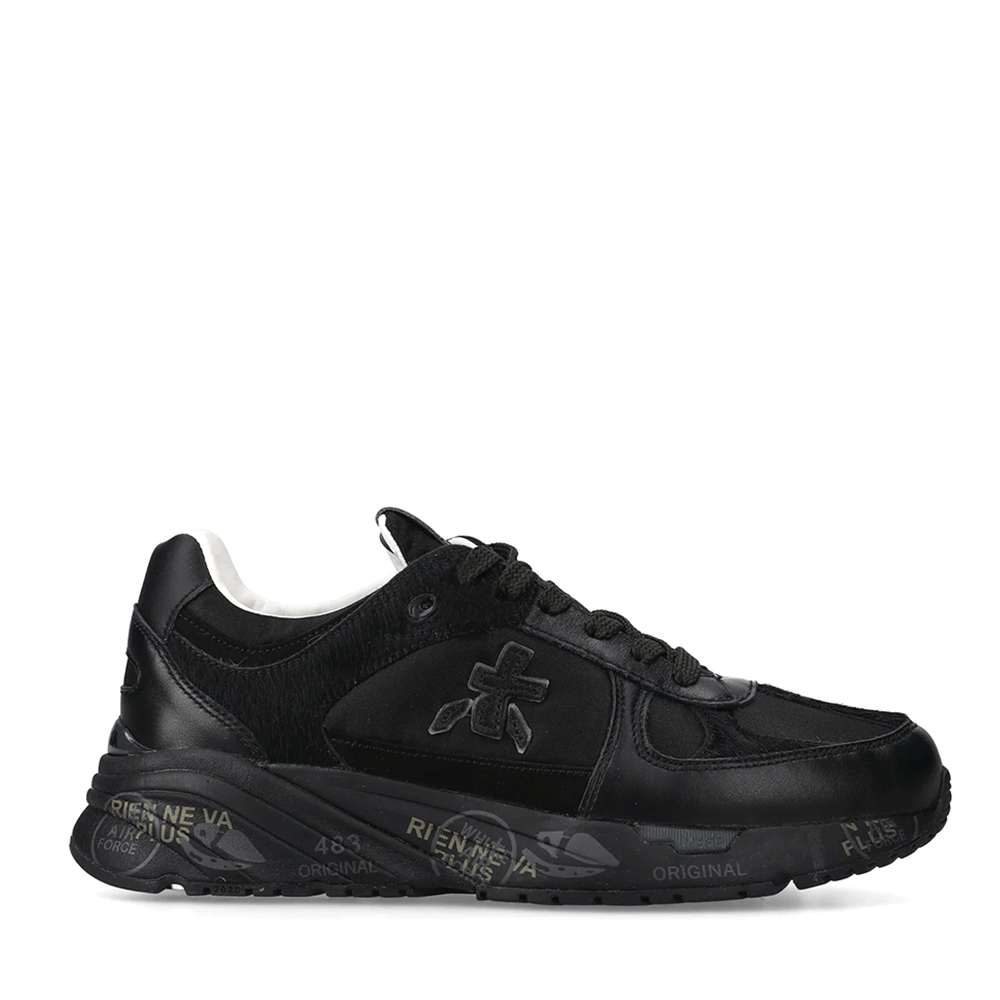 Adidasi femei Premiata Mase-D negri din piele si textil 1690DP7822N