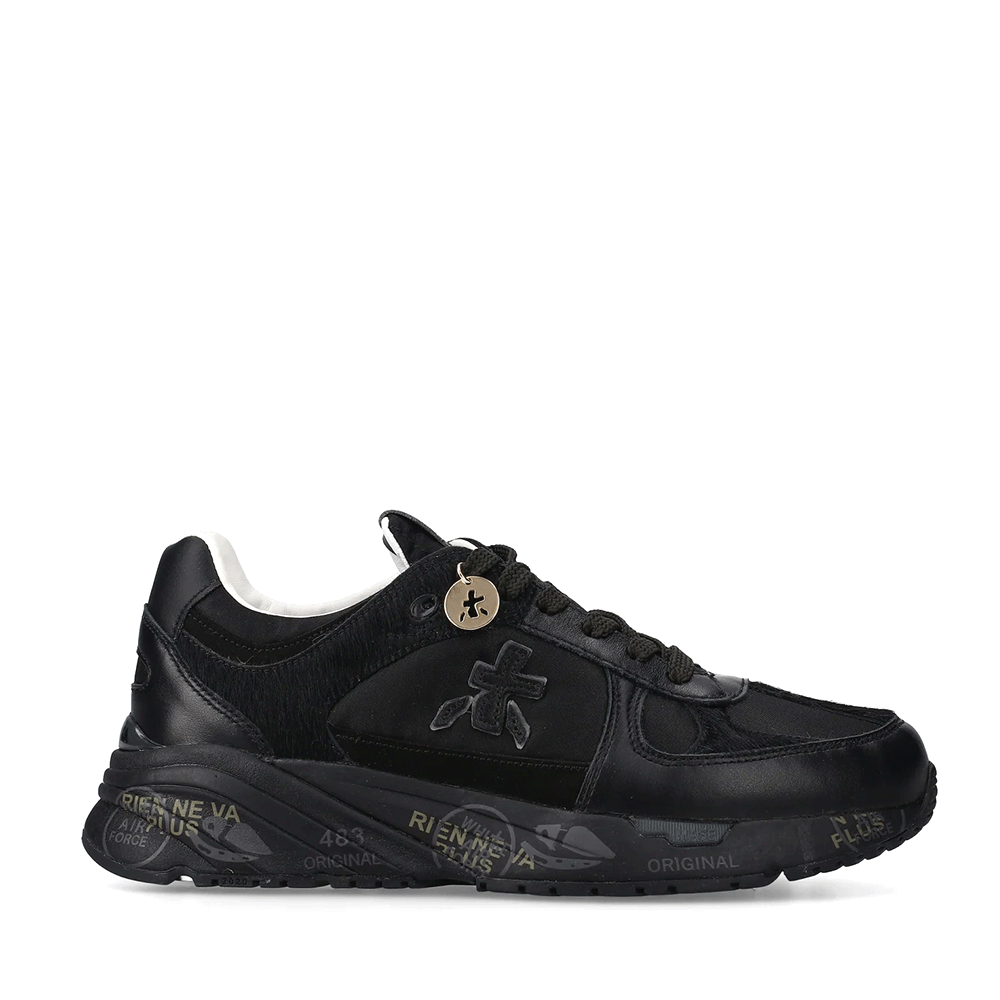 Sneakers femei Premiata Mase-D negri din piele și textil 1690DP7822N