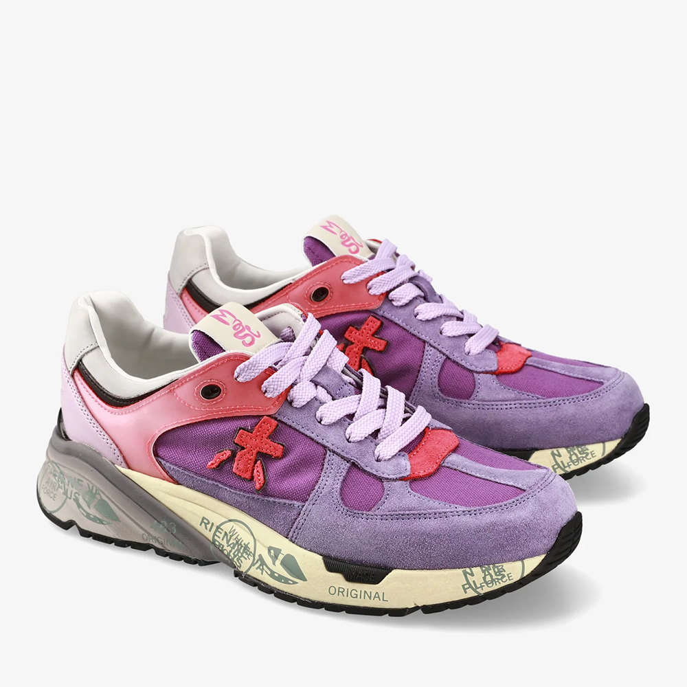 Sneakers femei Premiata MaseD lila din piele întoarsă și textil 1699DP7404VLI