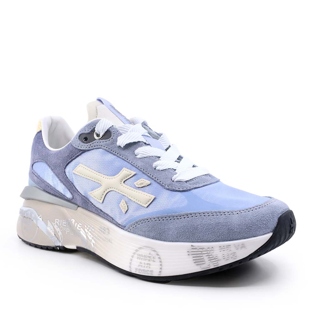 Sneakers femei Premiata Moerun-D albastri din piele și textil 1691DP8082BL - imagine 2