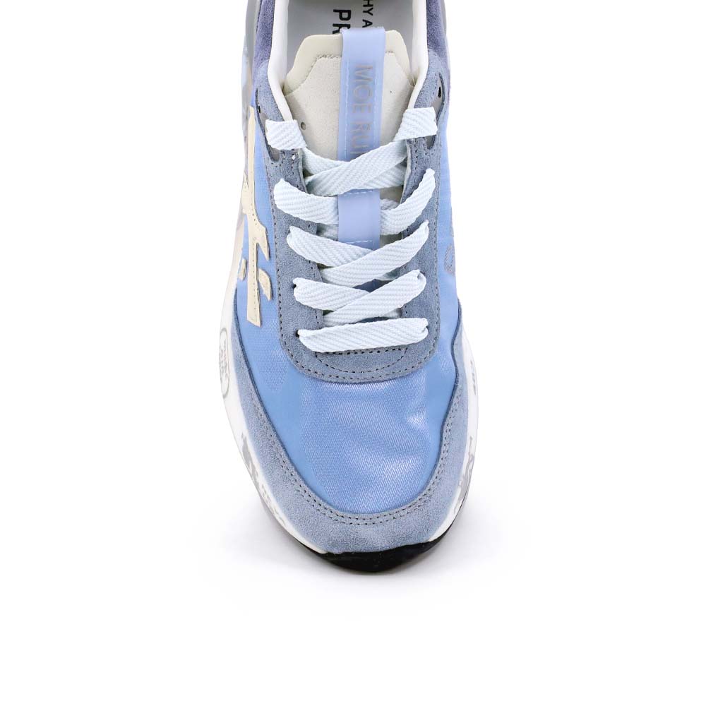 Sneakers femei Premiata Moerun-D albastri din piele și textil 1691DP8082BL