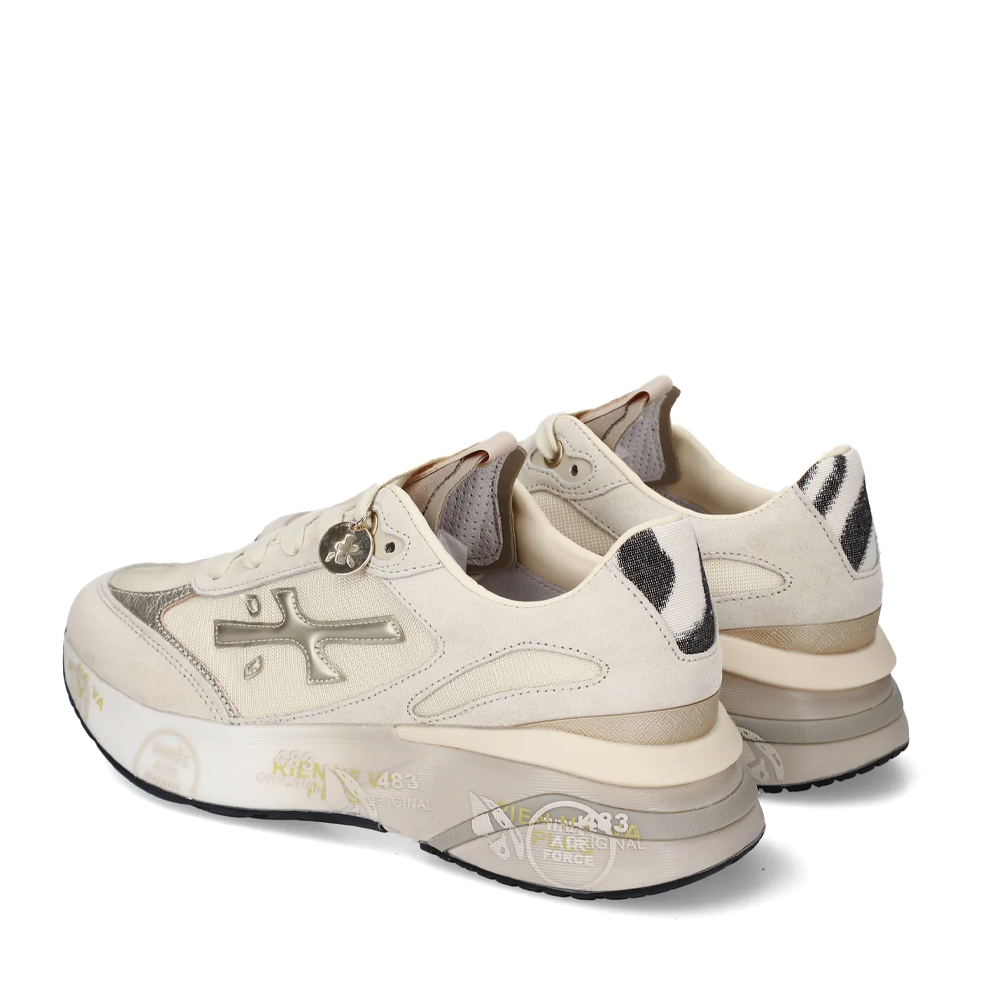 Sneakers femei Premiata Moerun-D bej din piele și textil 1691DP8080BE