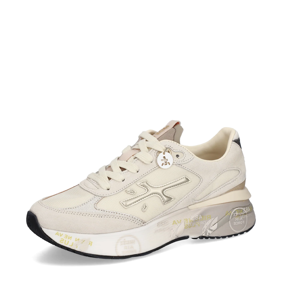 Sneakers femei Premiata Moerun-D bej din piele și textil 1691DP8080BE