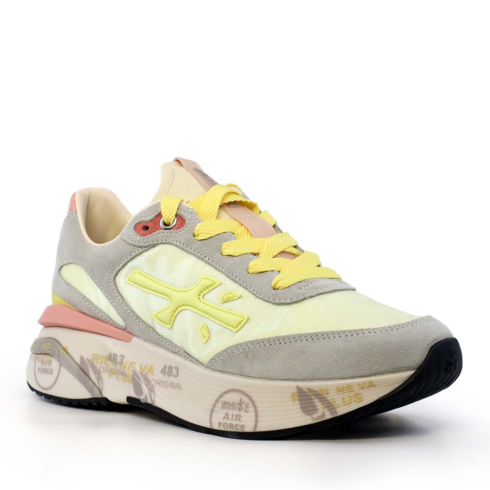 Sneakers femei Premiata Moerun-D verzi din piele și textil 1691DP8081V - imagine 2